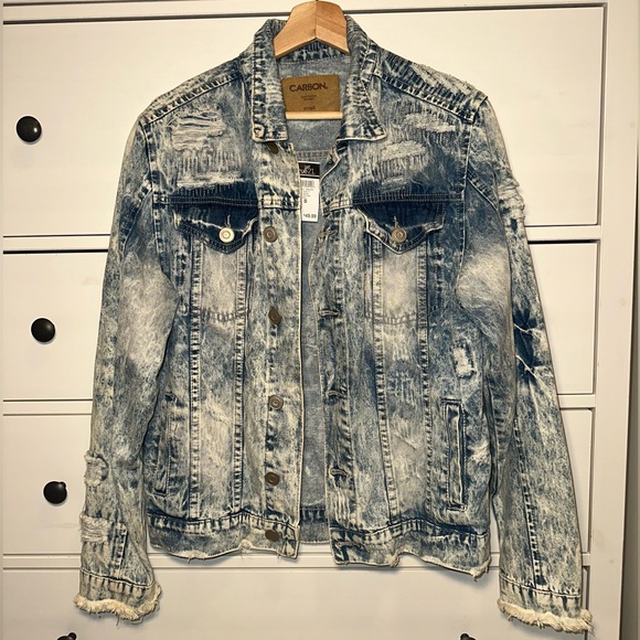 Carbon Jackets & Blazers - NWT Carbon Acid Wash Denim Jacket